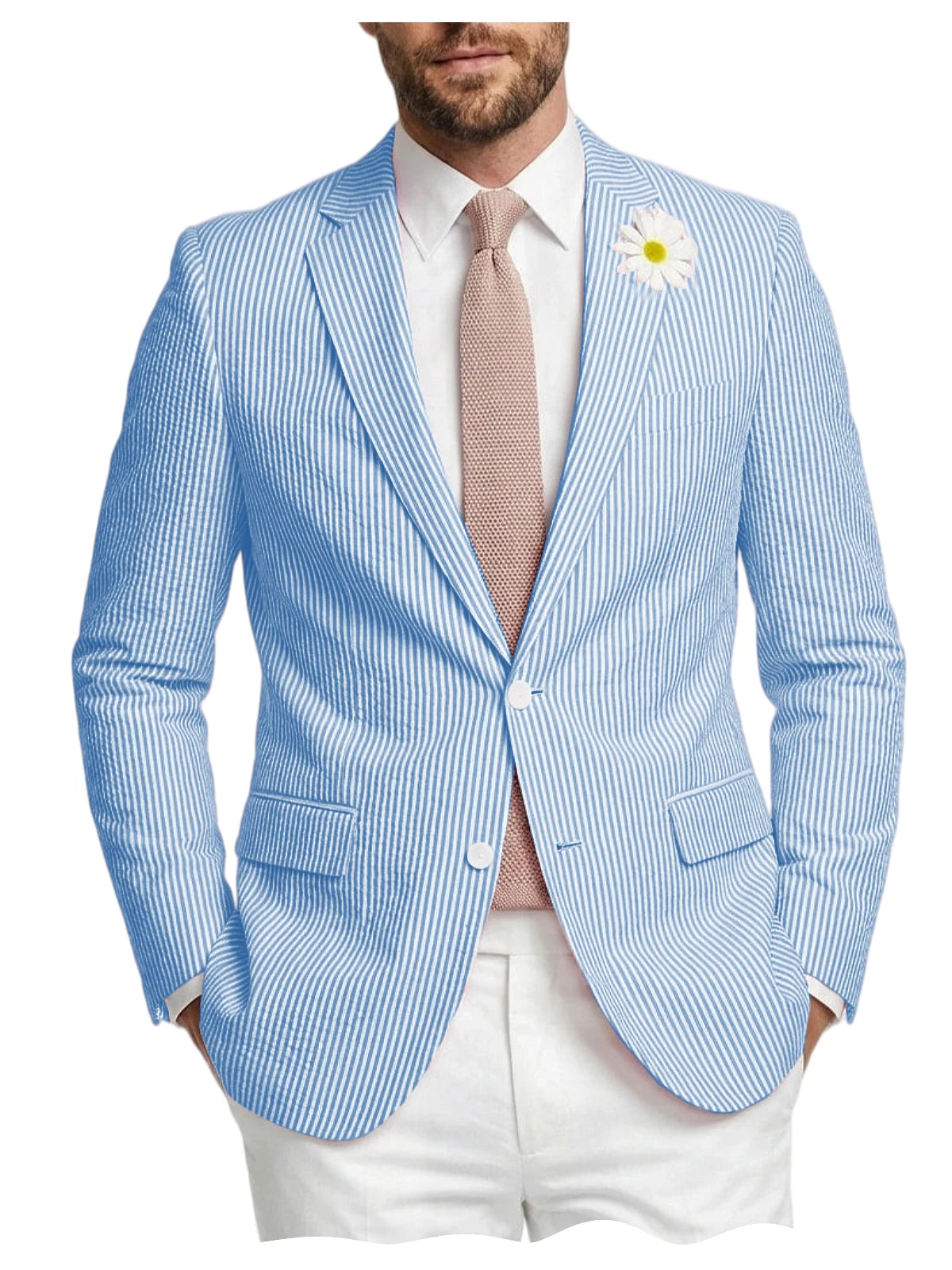 Blazer homme en tweed à chevrons, coupe droite – CLEVI Paris