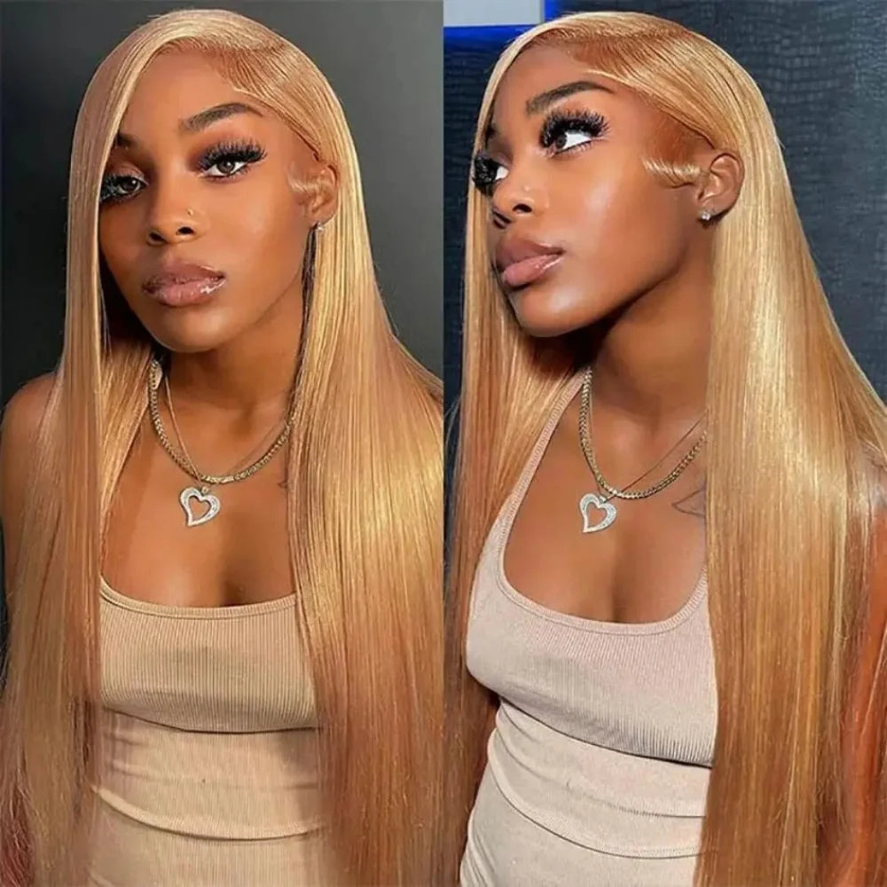 Perruque Straight Blonde Miel 13x6 HD Lace Cheveux Humains Femme – CLEVI Paris