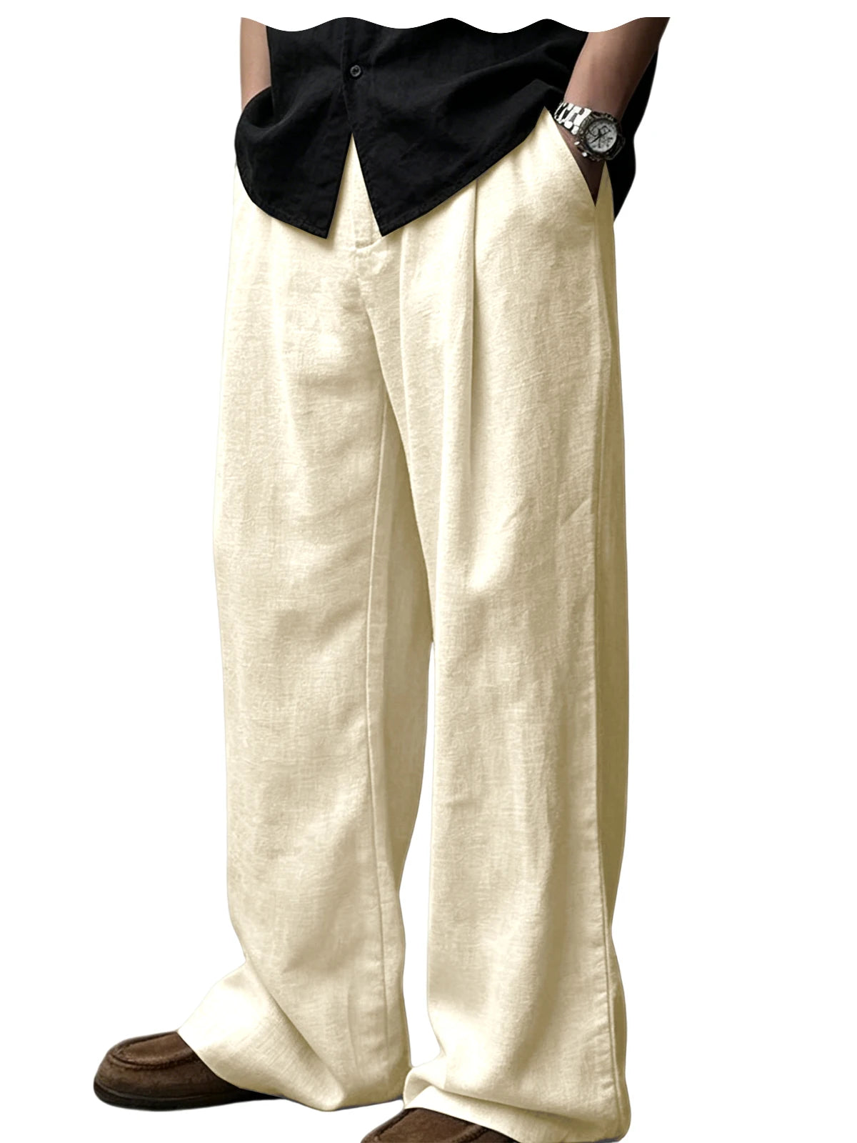 Pantalon en lin coupe ample – CLEVI Paris