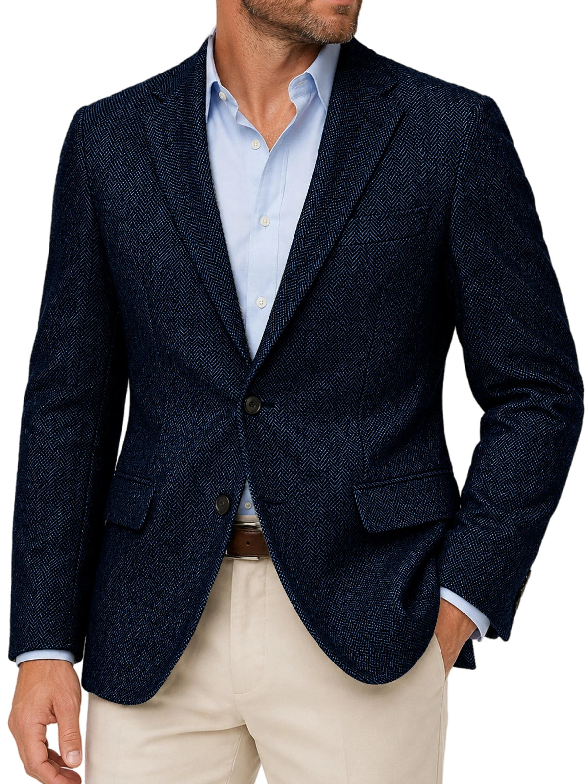 Blazer homme à chevrons et deux boutons – CLEVI Paris
