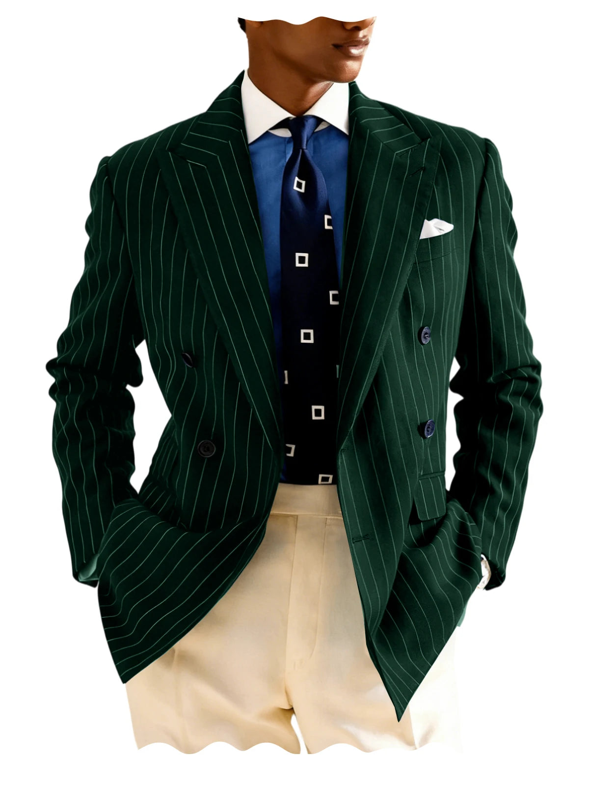 Blazer homme rayé à double boutonnage – CLEVI Paris