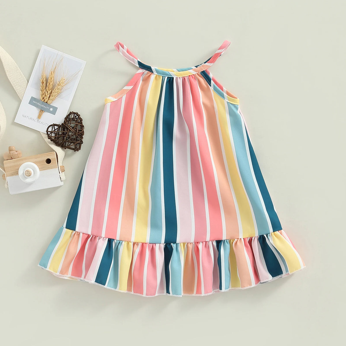 Robe bébé fille rayée à volants – CLEVI Paris