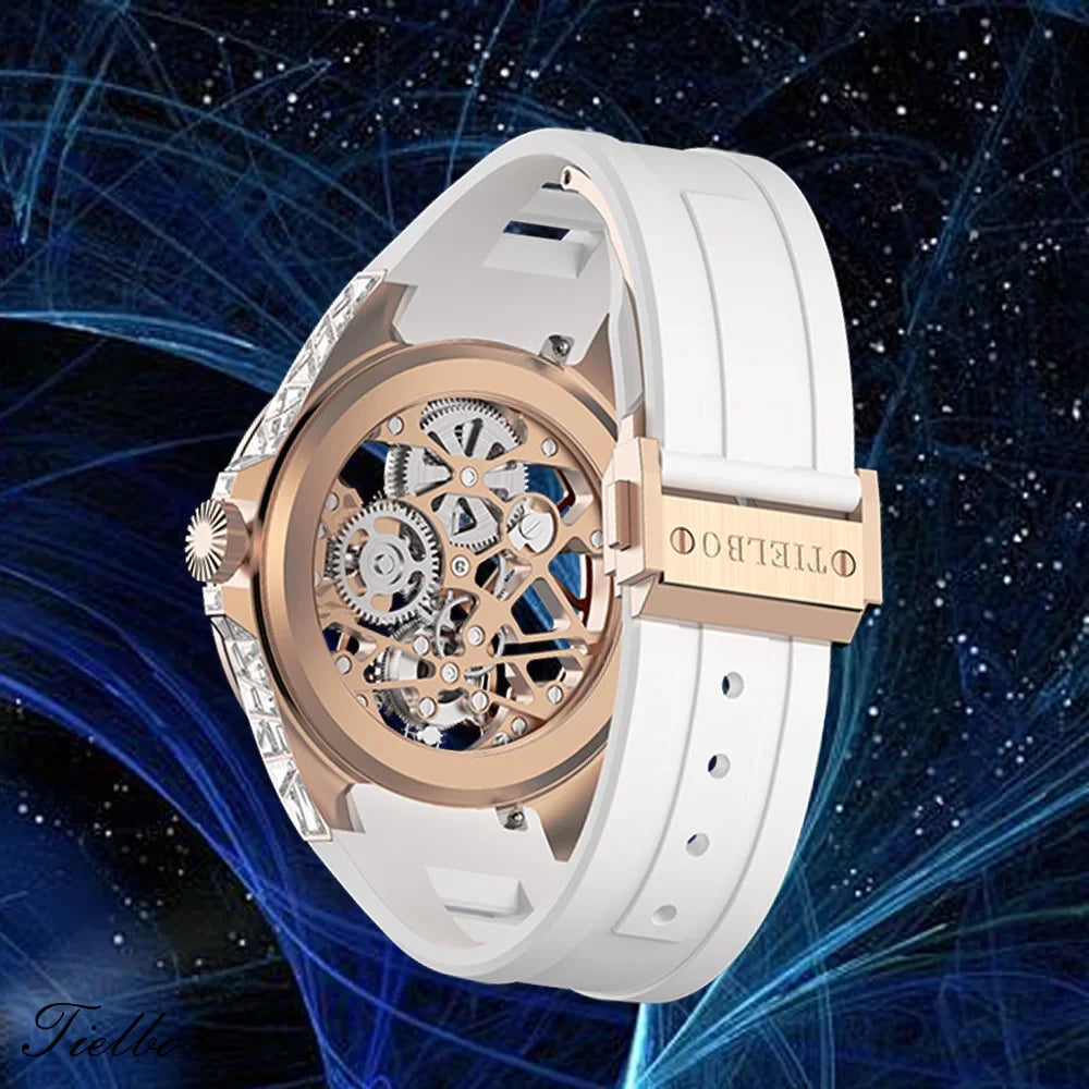 Montre Tourbillon Volant Cristaux Squelette Unisexe – CLEVI Paris