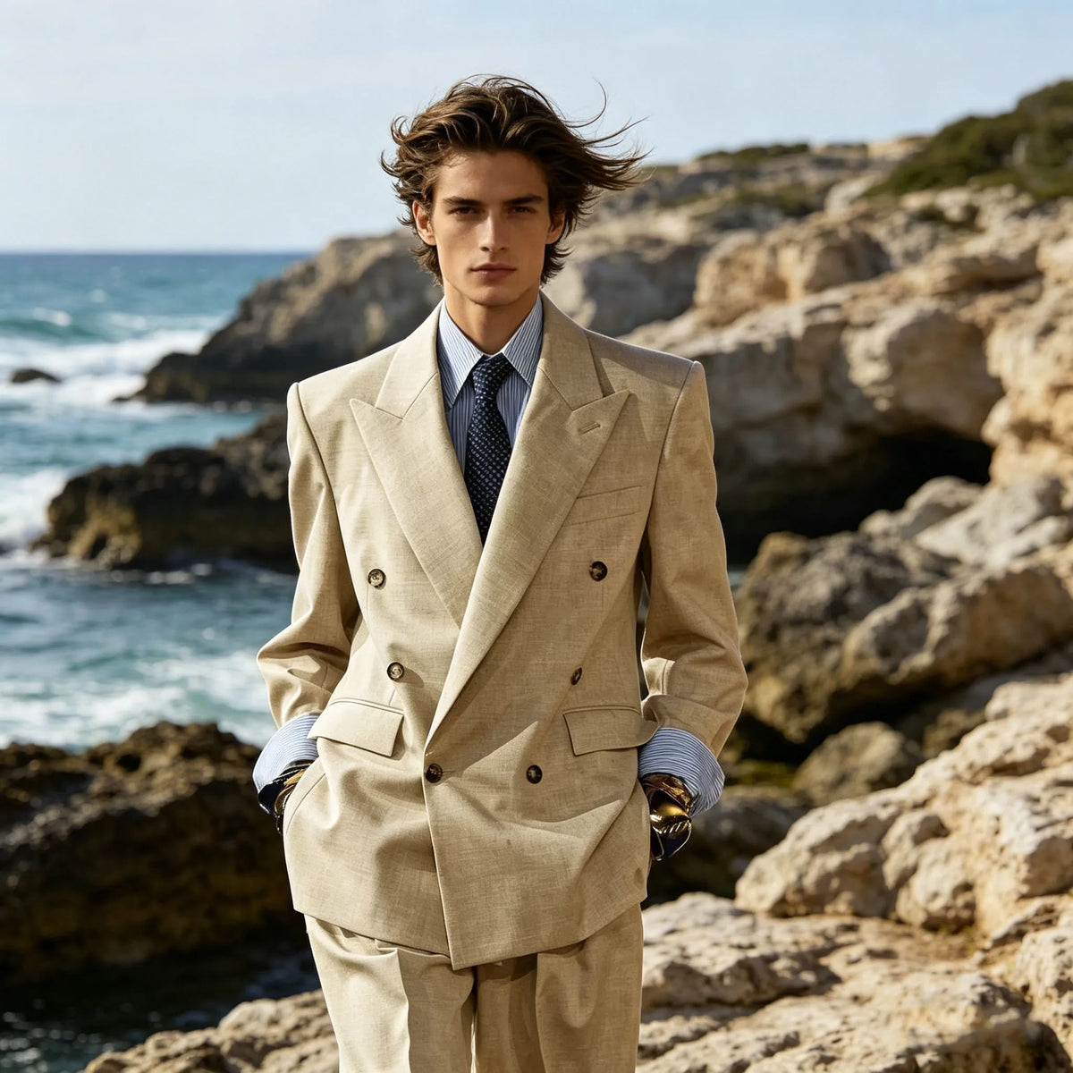 Costume homme 2 pièces coton et lin – CLEVI Paris