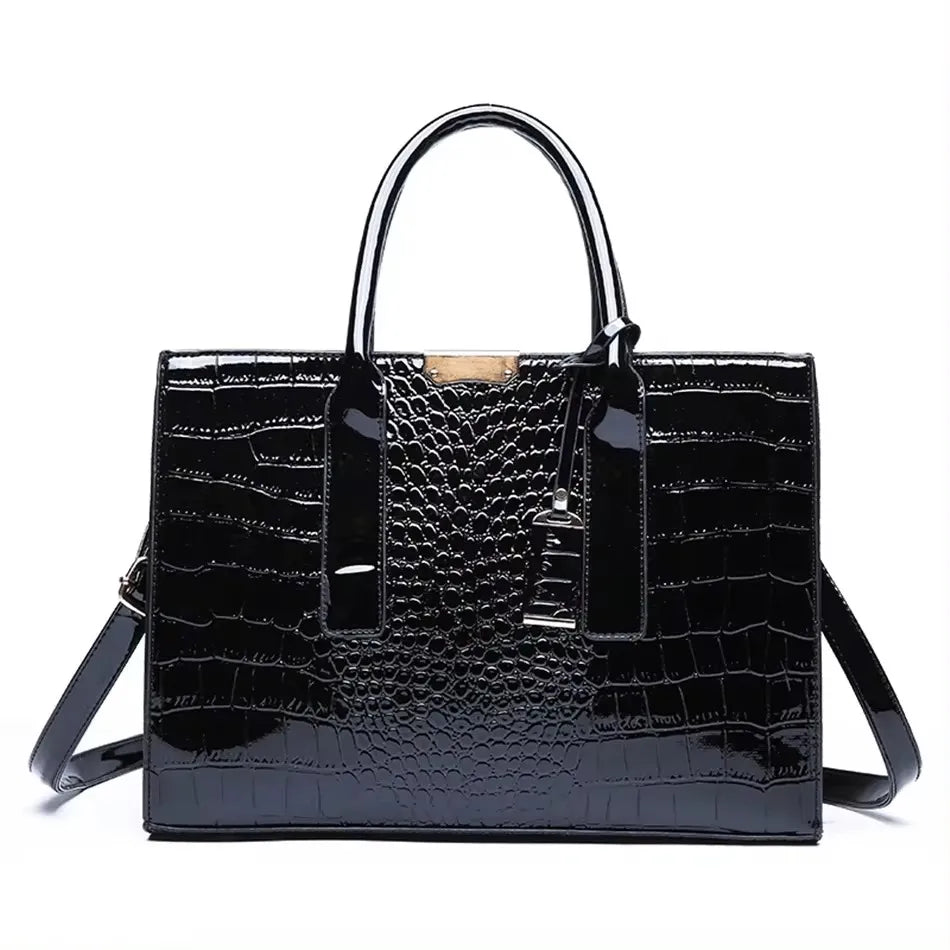 Sac Croisé Cuir Véritable Motif Alligator 3 Poches – CLEVI Paris