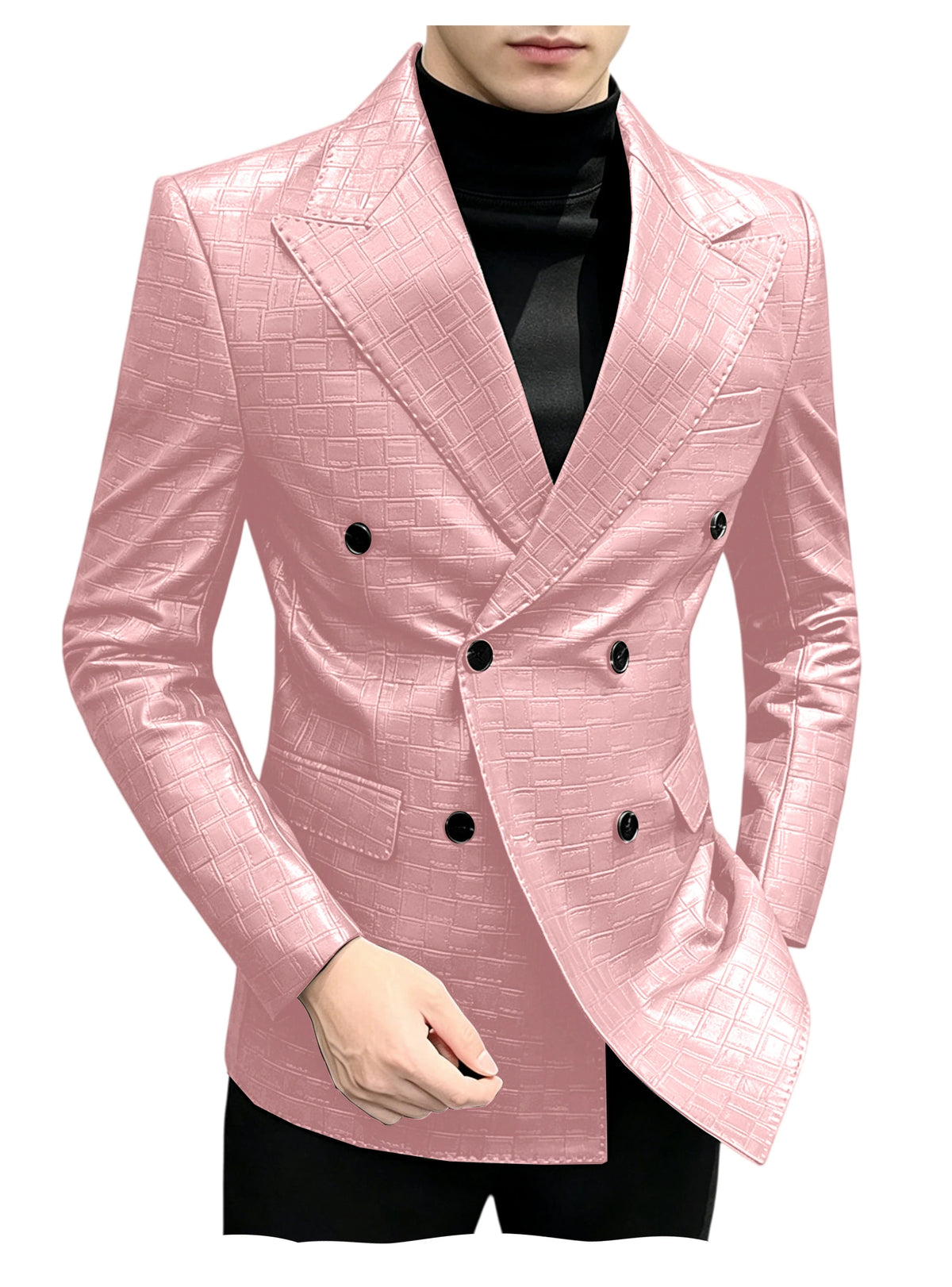 Blazer similicuir homme effet croco – CLEVI Paris
