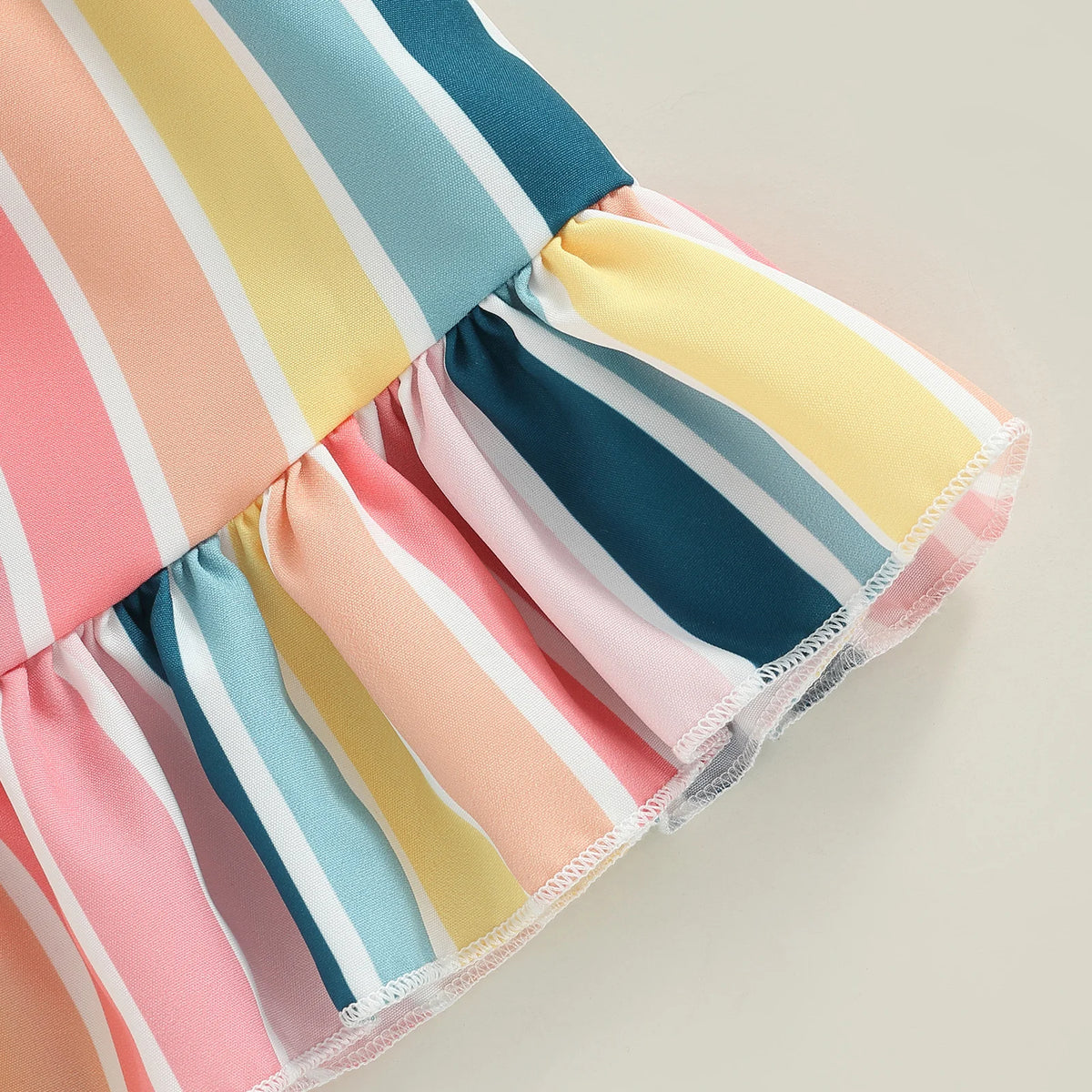 Robe bébé fille rayée à volants – CLEVI Paris