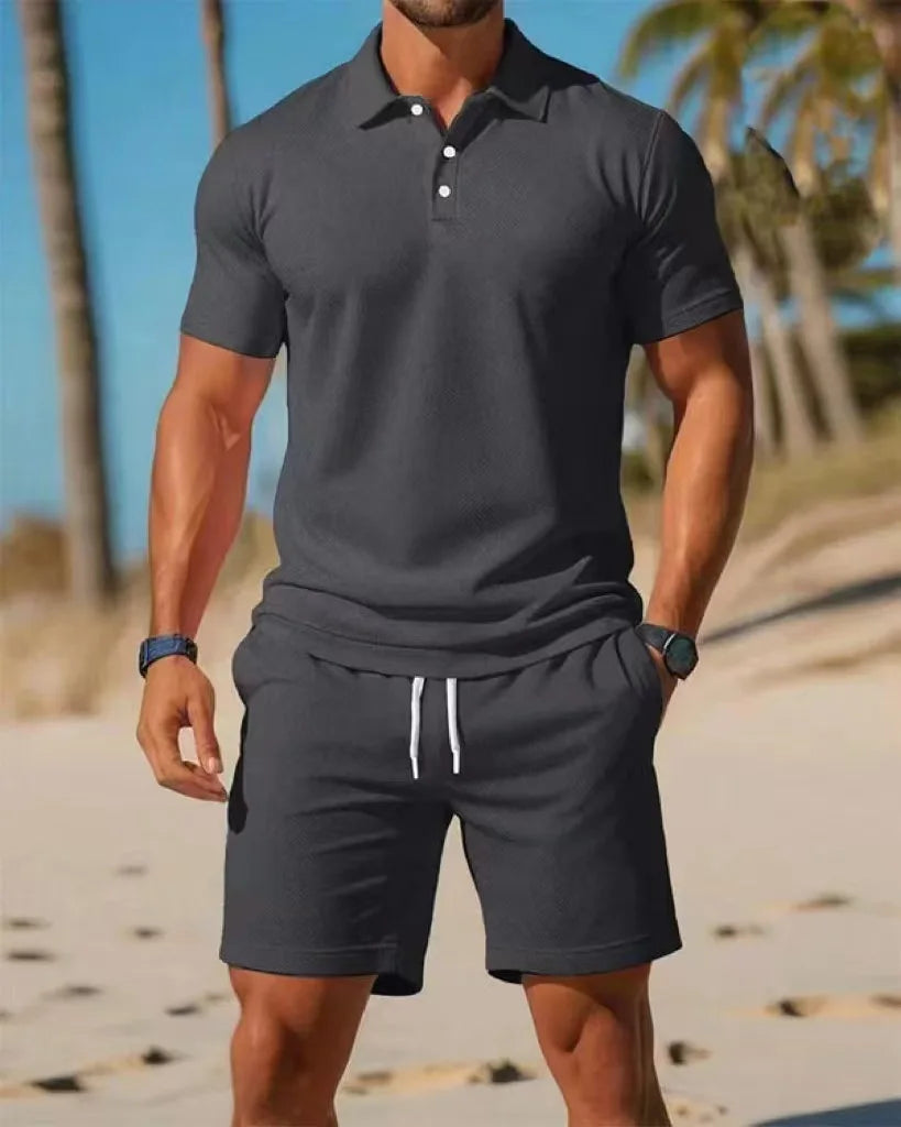 Ensemble homme polo et short en maille – CLEVI Paris