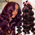 Bundles Body Wave Cheveux Humains Brésiliens Remy — Couleur Black Cherry Violet | 1, 3 ou 4 Pièces – CLEVI Paris