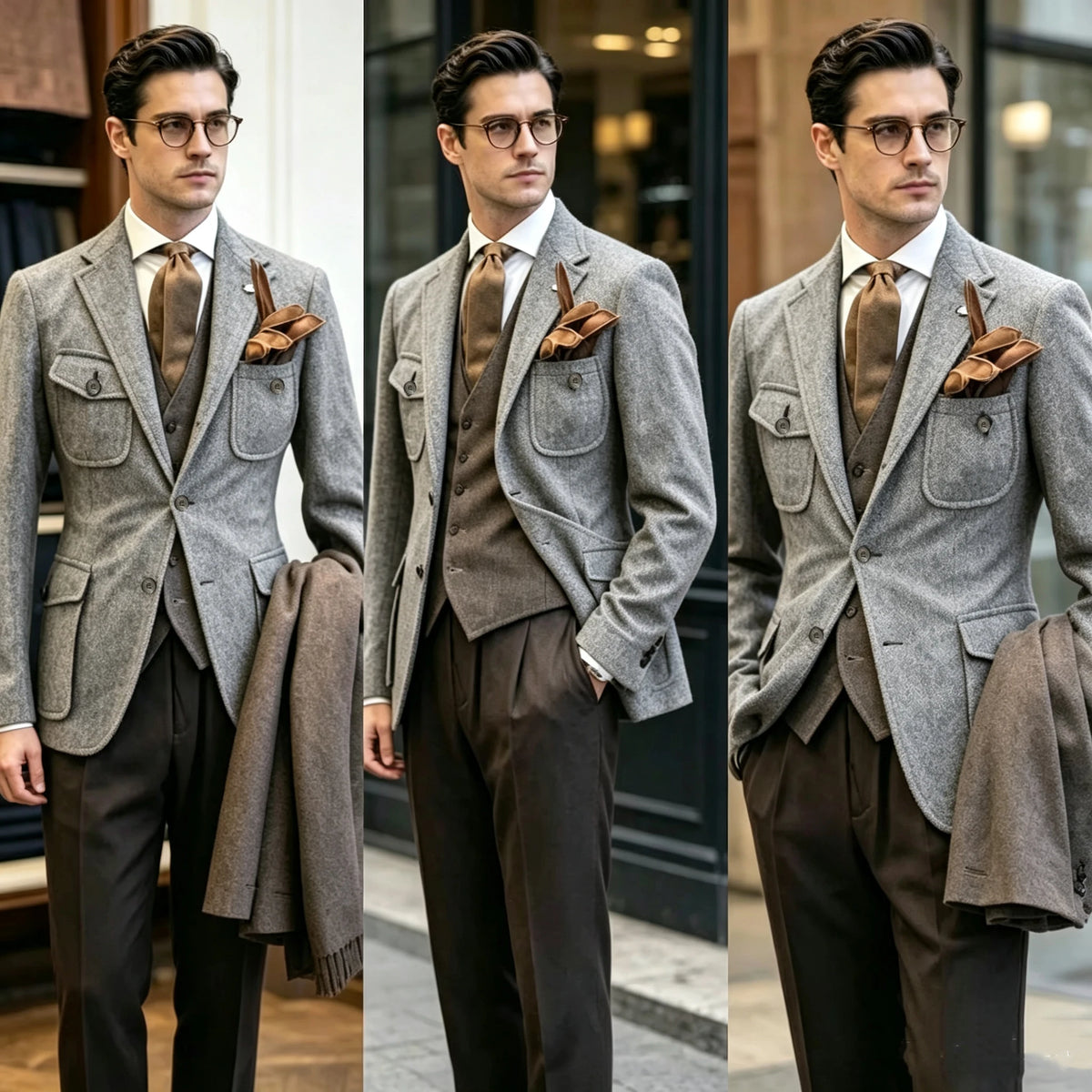 Blazer homme en tweed à chevrons – CLEVI Paris