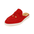 Mocassins femme en daim à talon bas – CLEVI Paris