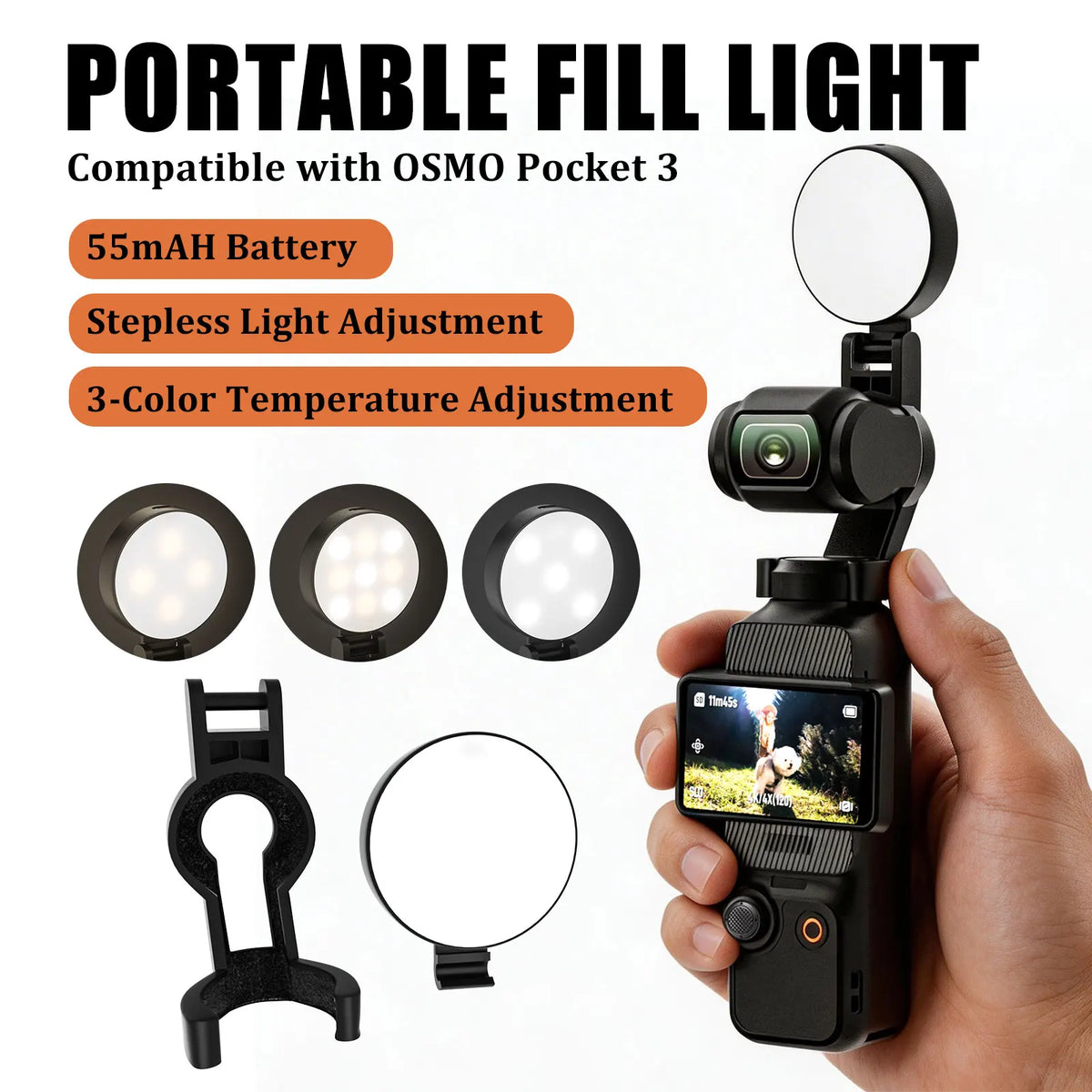 Lampe LED DH704 pour Osmo Pocket 3 – CLEVI Paris