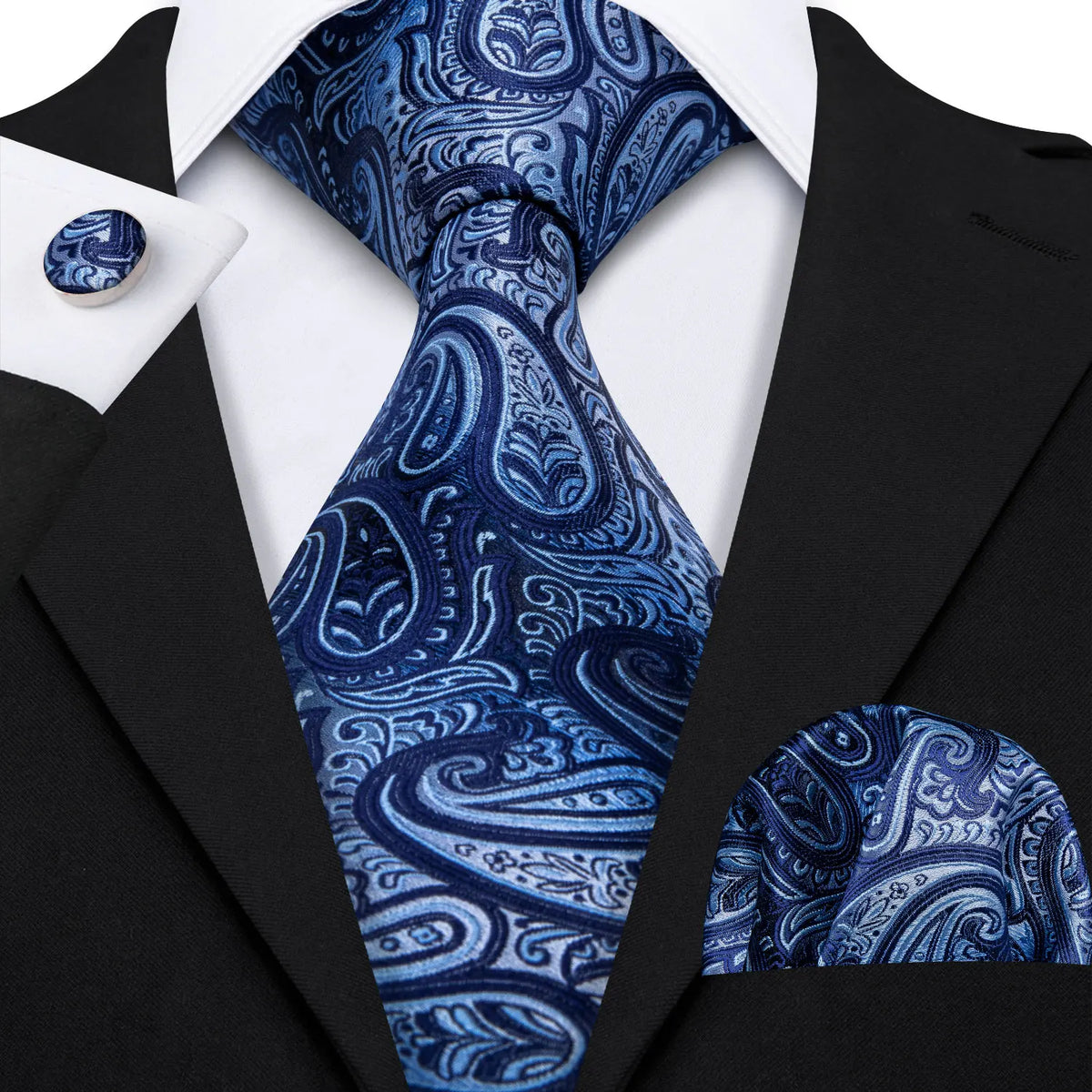 Coffret cravate homme floral, pochette et boutons – CLEVI Paris
