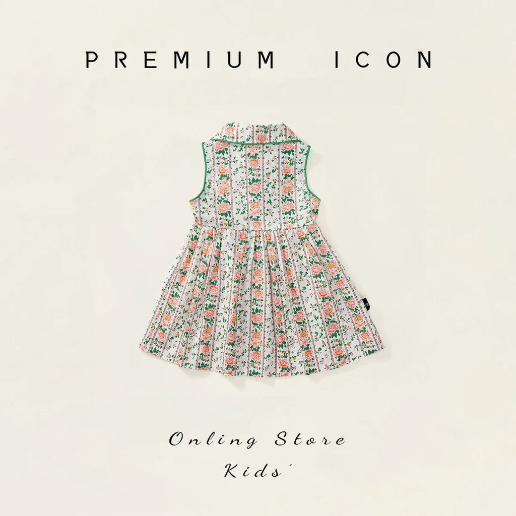 Robe fille fleurie à col rabattu – CLEVI Paris