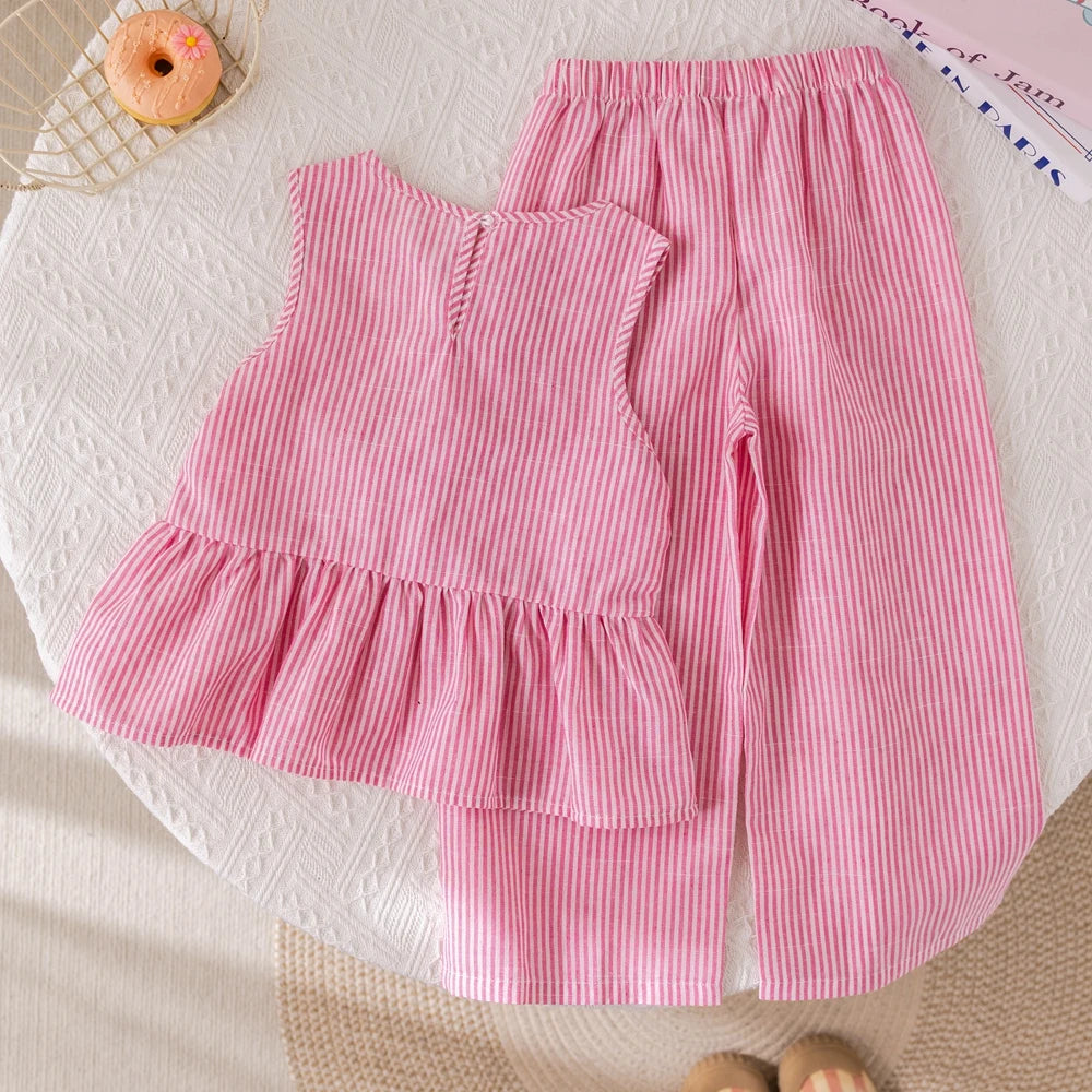 Ensemble fille rose à rayures Humor Bear – CLEVI Paris