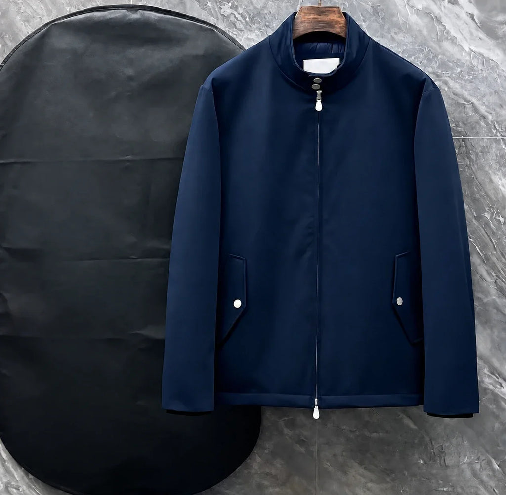 Veste homme bleue à col montant – CLEVI Paris