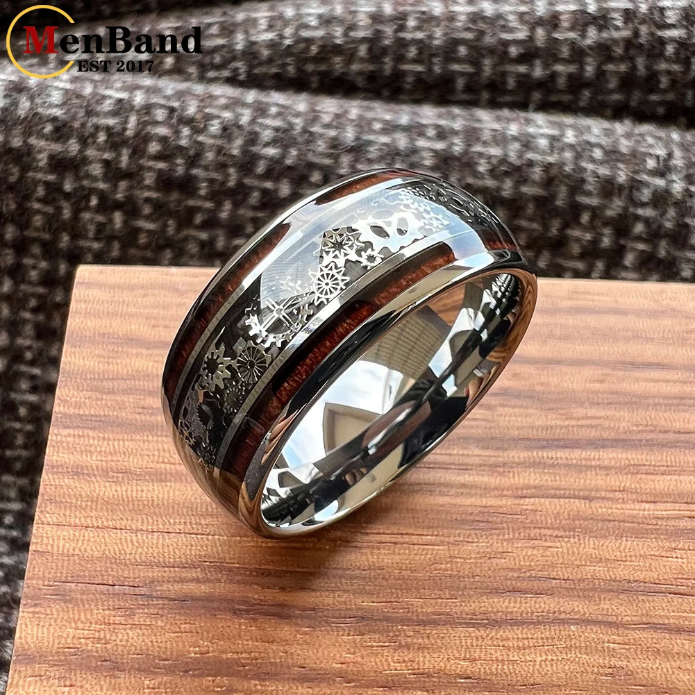 Bague unisexe en tungstène, finition bombée 10 mm – CLEVI Paris
