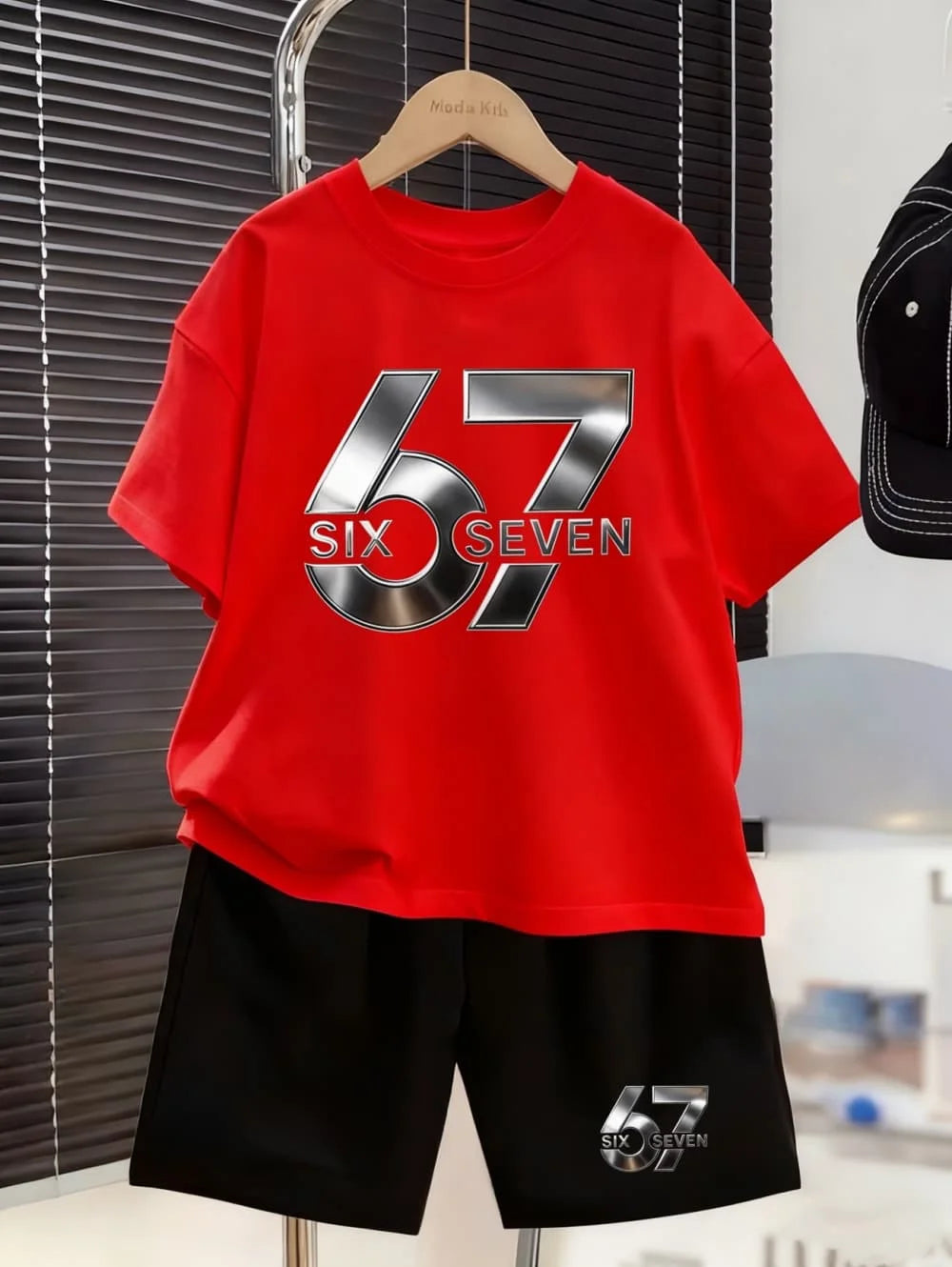 Ensemble garçon 67 imprimé T-shirt et short – CLEVI Paris
