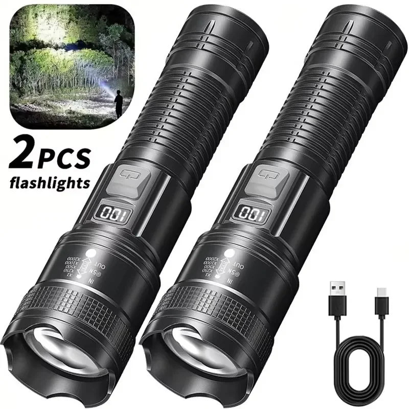 Lampe Torche LED Tactique Rechargeable USB Zoom 1500m – CLEVI Paris