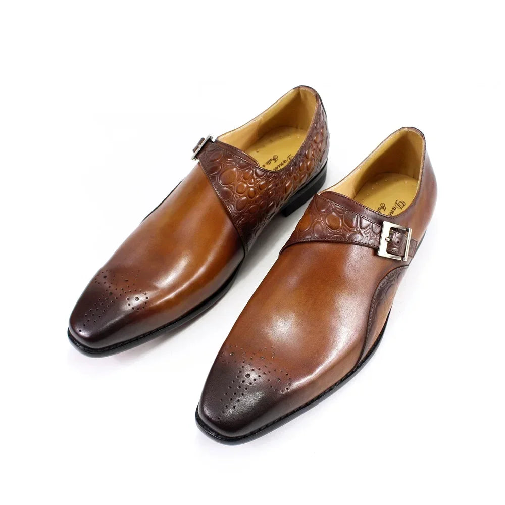 Chaussures homme à double boucle en cuir – CLEVI Paris