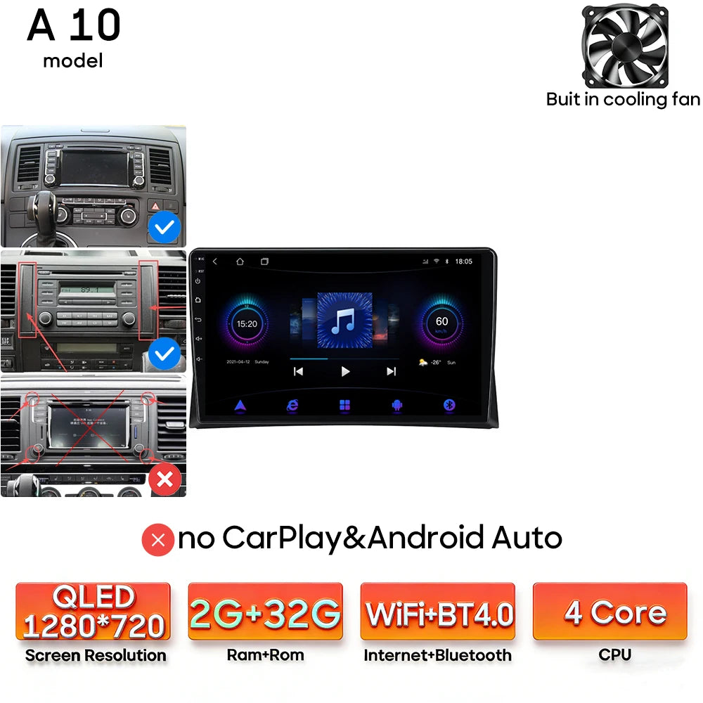 Autoradio Android 9″ VW Multivan T5 – CLEVI Paris