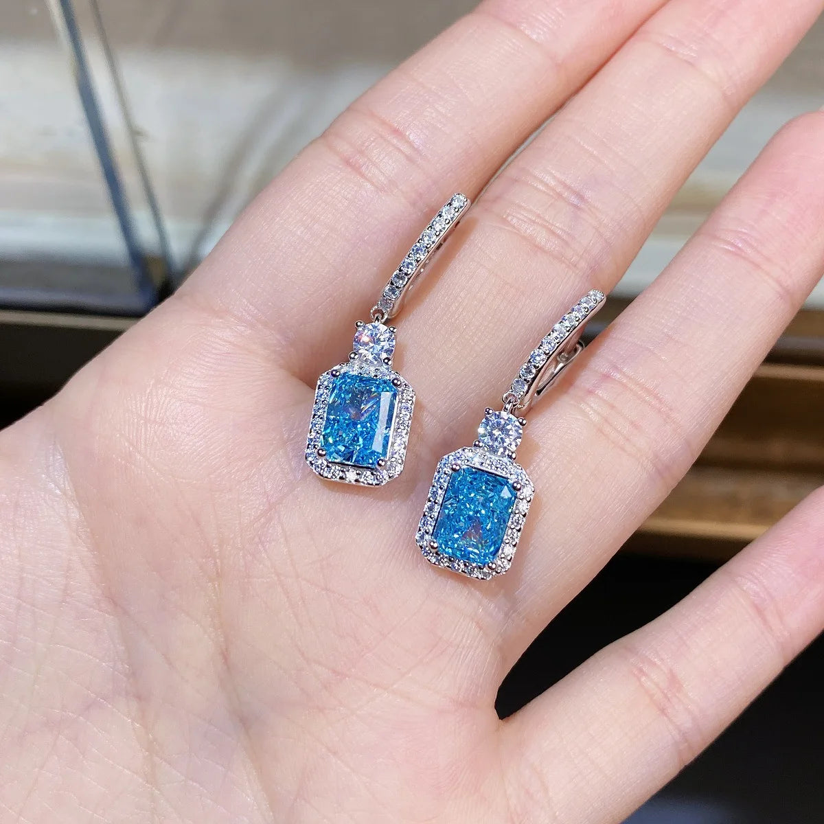 Boucles d'Oreilles Clous Diamant PT950 Ice Flower – CLEVI Paris