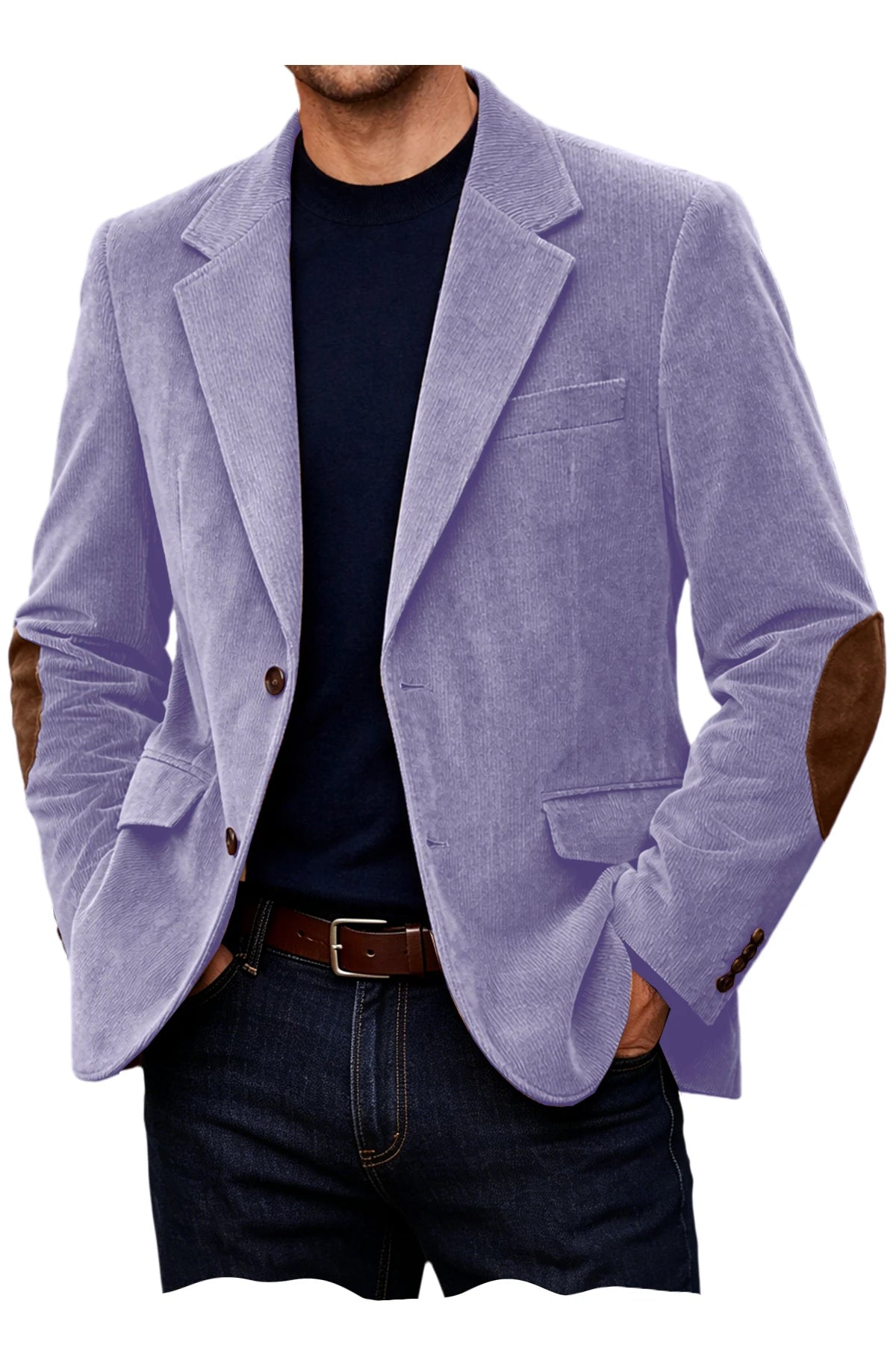 Blazer homme en velours côtelé à coudières – CLEVI Paris