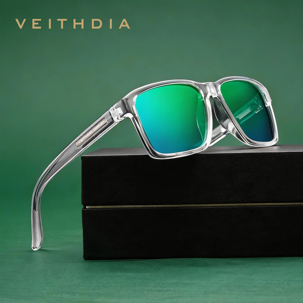 Lunettes de Soleil Polarisées Carrées TR-90 – Verres TAC Photochromiques Miroir Anti-Reflets UV400 Sport – CLEVI Paris