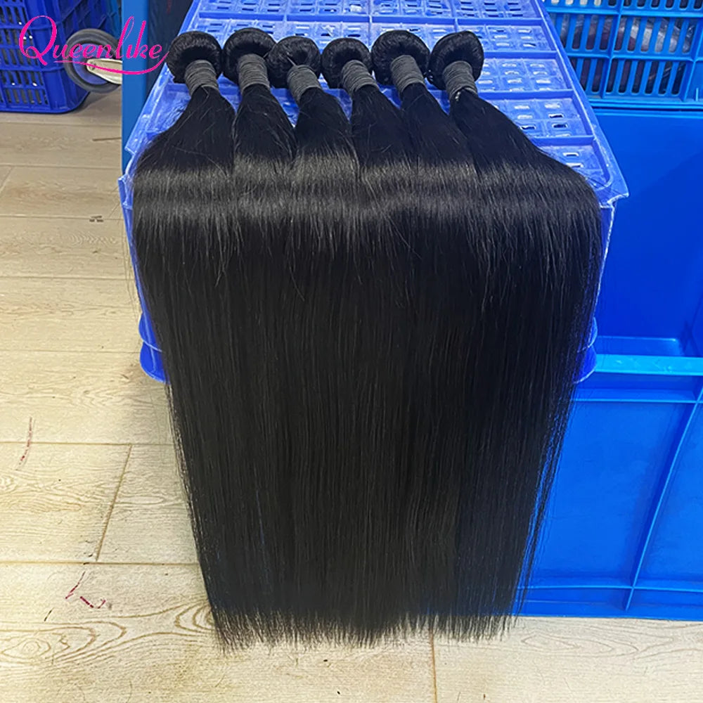 Extensions Cheveux Humains Lisses Remy Hair 100% Naturel Noir Mèches Brésiliennes 10"-32" – CLEVI Paris