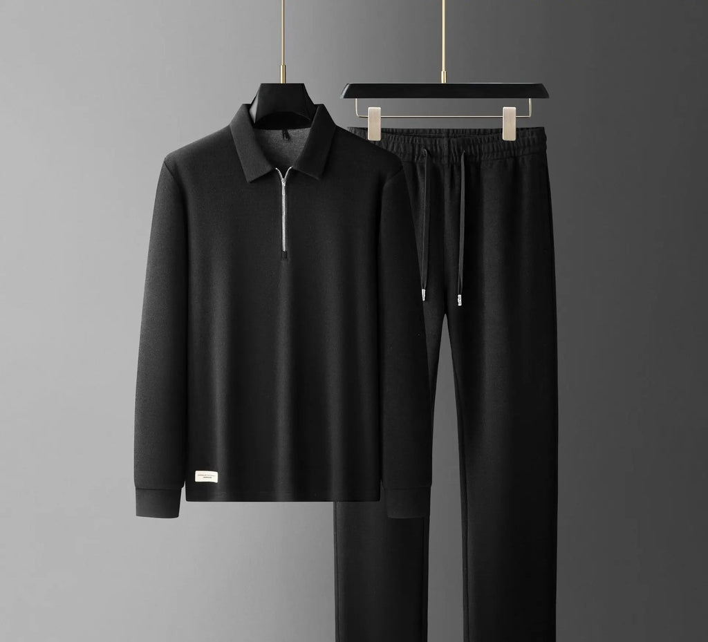 Ensemble homme polo zippé et pantalon Minglu – CLEVI Paris