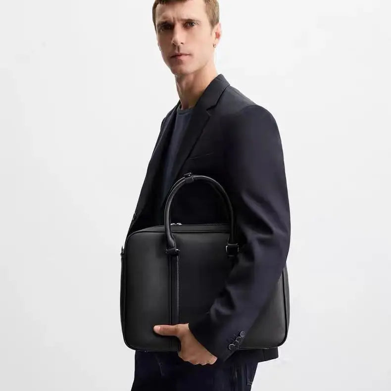 Serviette PU Homme 3 Poignées Ordinateur 14" Business 40x29cm – CLEVI Paris