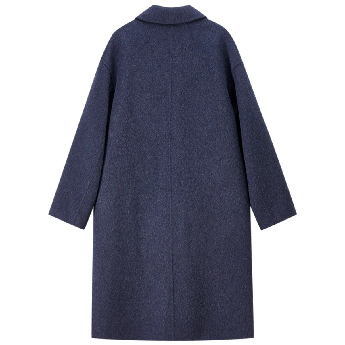 Manteau long femme en laine mélangée à col polo – CLEVI Paris