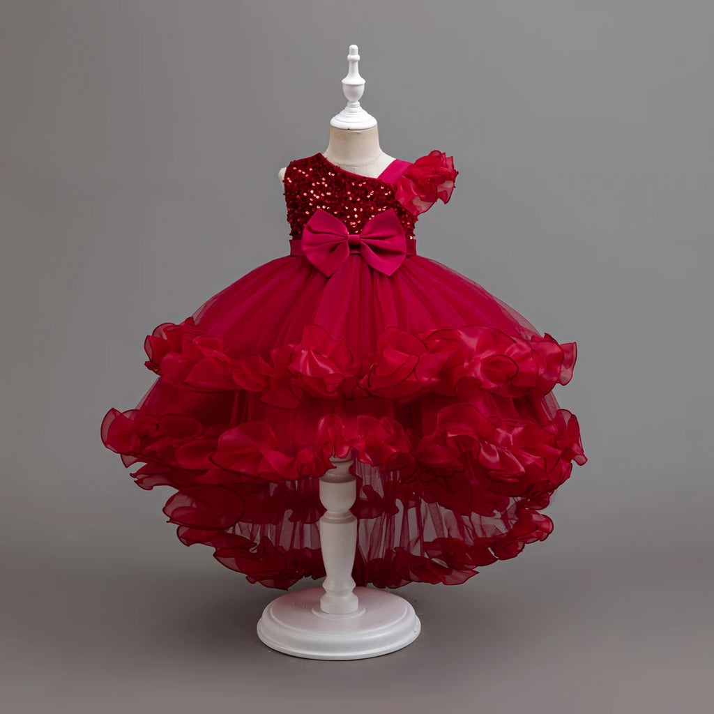 Robe cérémonie fille fleurie à nœud – CLEVI Paris