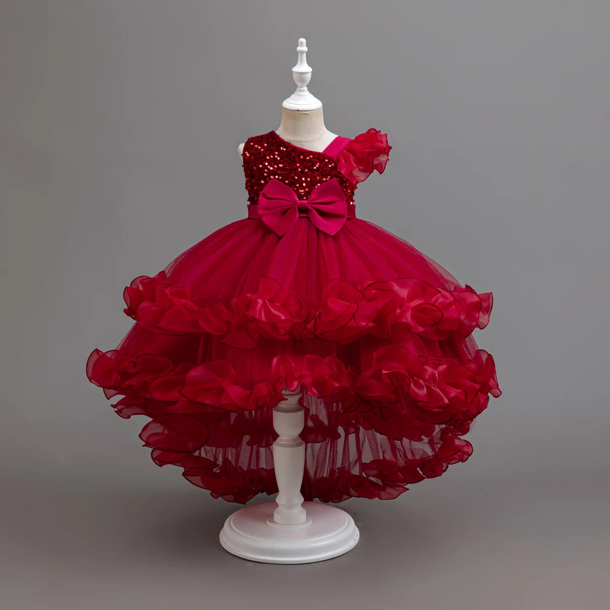 Robe cérémonie fille fleurie à nœud – CLEVI Paris