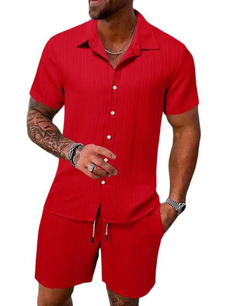 Ensemble homme chemise et short de plage – CLEVI Paris