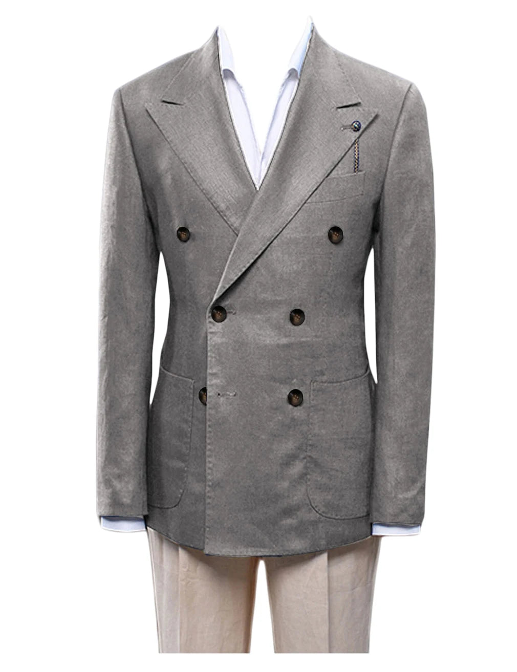 Blazer homme croisé ajusté en lin – CLEVI Paris