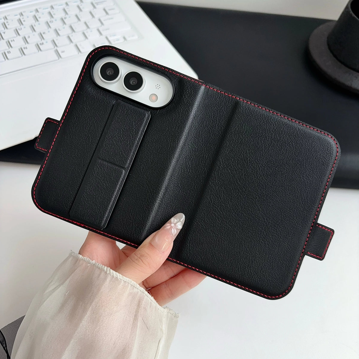 Étui iPhone Duo dragonne et porte-carte – CLEVI Paris
