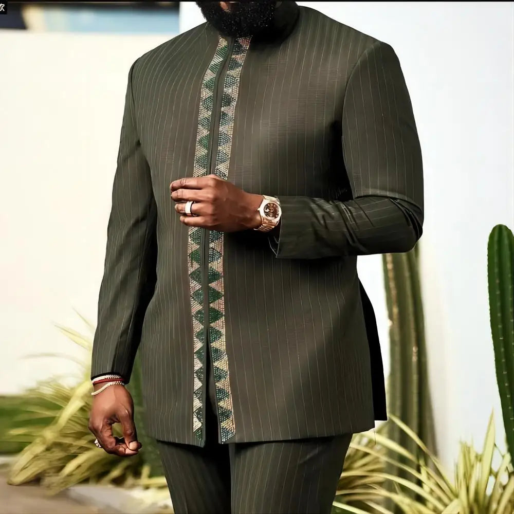Kaftan Homme 2 Pièces Manches Longues – CLEVI Paris