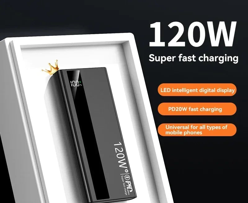 Batterie Externe Lenovo 120W Charge Rapide Bidirectionnelle Certifiée 3C Affichage LED USB-C 245g – CLEVI Paris