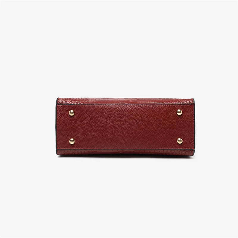 Sac à Main Femme Cuir Véritable Motif Crocodile Luxe Épaule & Bandoulière 3 Coloris – CLEVI Paris