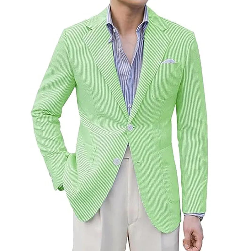 Blazer homme seersucker rayé – CLEVI Paris