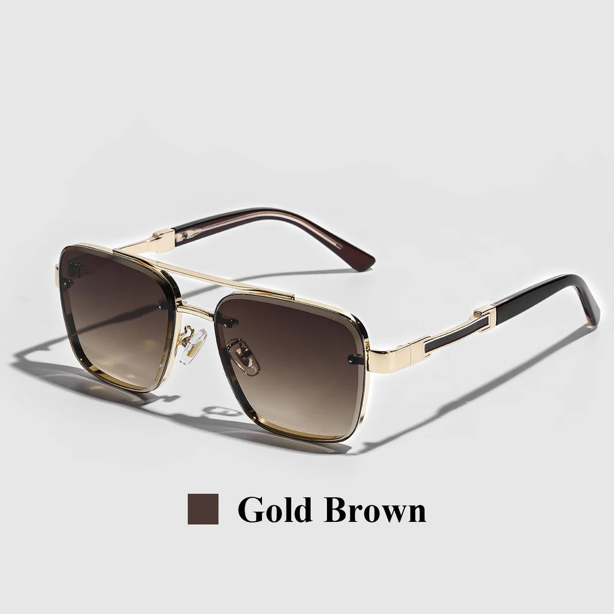Lunettes de Soleil Carrées Cuivre Dégradé UV400 Luxe Homme – CLEVI Paris