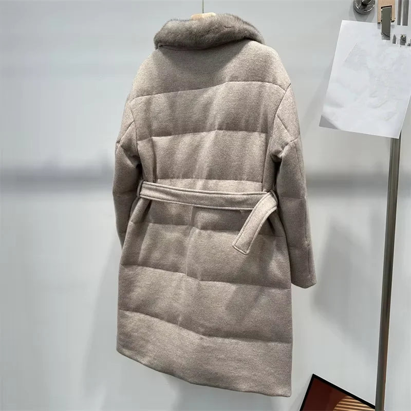 Doudoune Femme Hiver Mi-Longue à Ceinture – CLEVI Paris