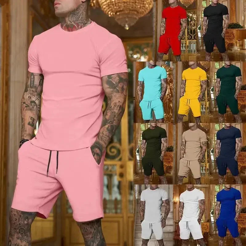Ensemble homme t-shirt imprimé et short à cordon – CLEVI Paris