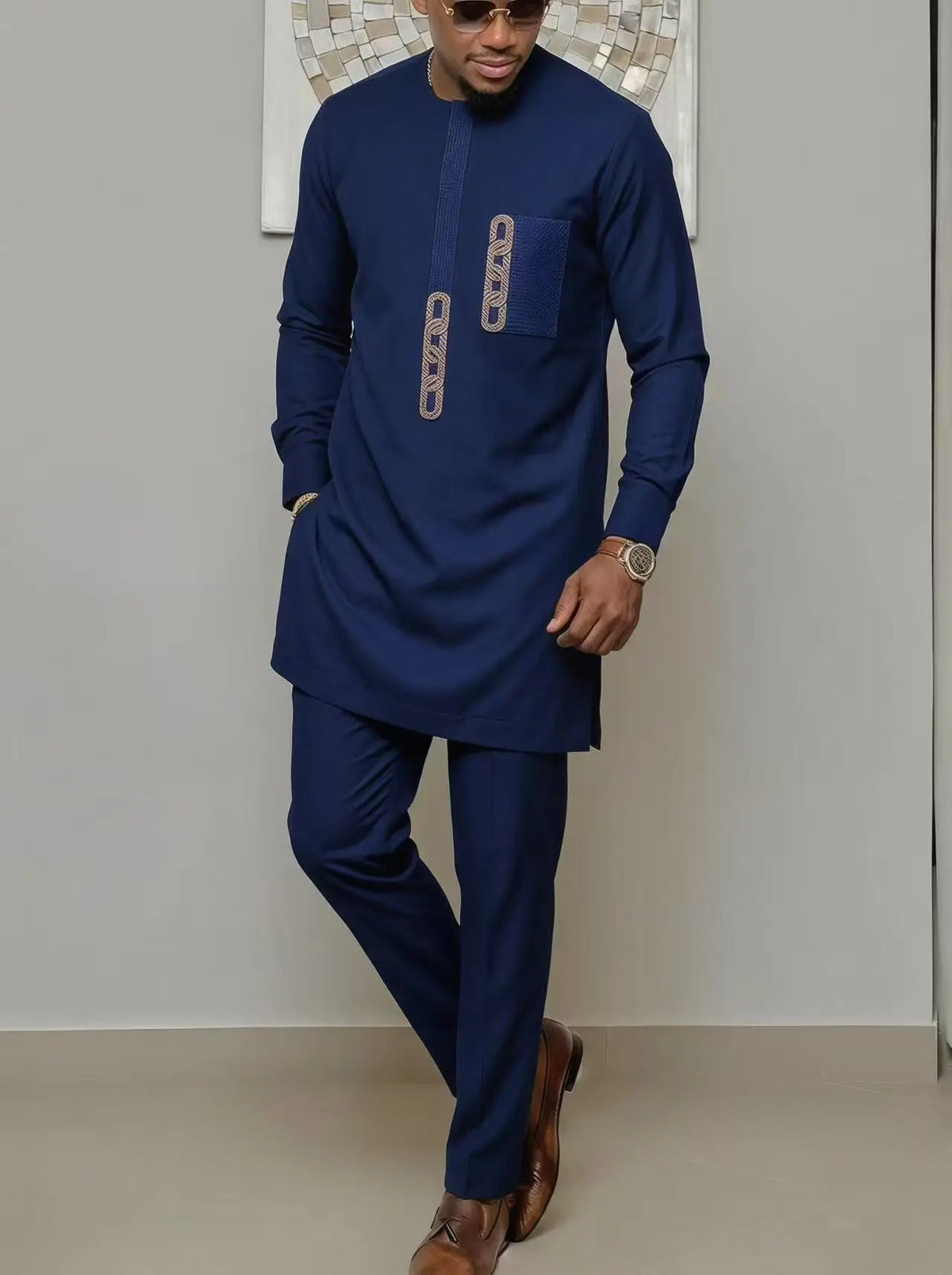 Ensemble Dashiki Homme Col Rond – CLEVI Paris