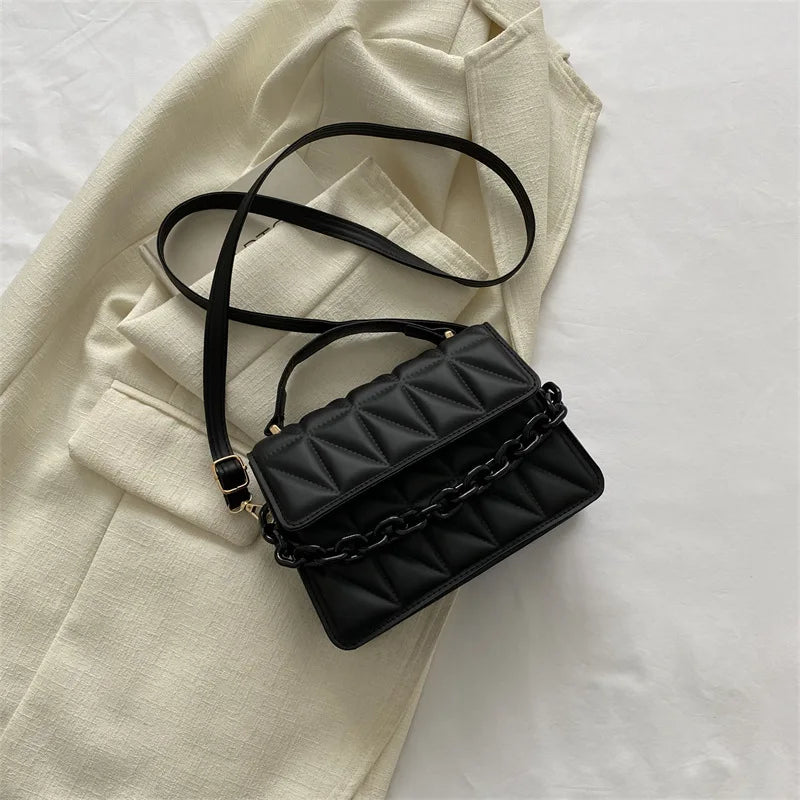 Mini sac carré matelassé femme à chaîne – CLEVI Paris