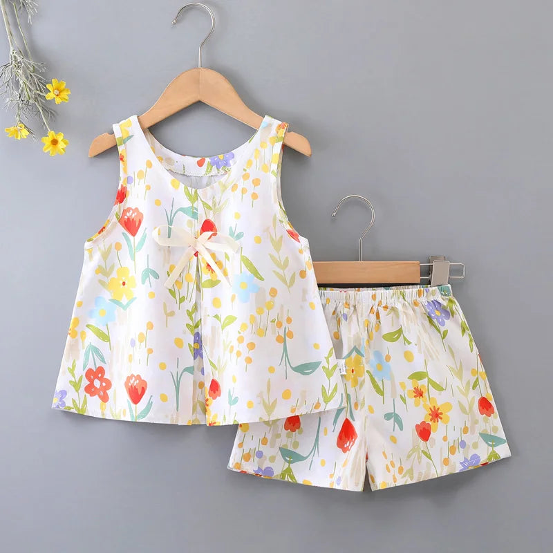 Ensemble fille sans manches en viscose – CLEVI Paris