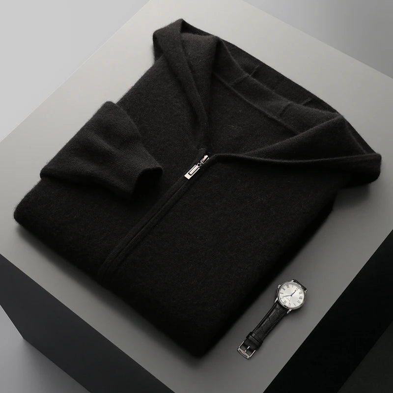 Ensemble Jogging Homme 100% Laine Mérinos MVLYFLRT – Cardigan Zippé Capuche + Pantalon – 8 Coloris, S à XXL – CLEVI Paris