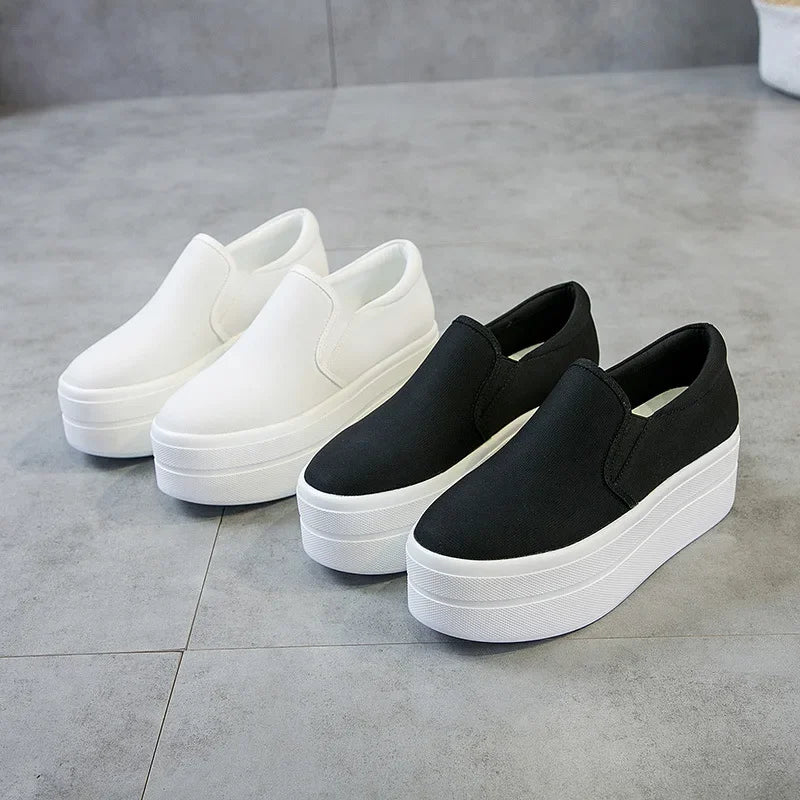 Chaussures femme en toile à plateforme – CLEVI Paris