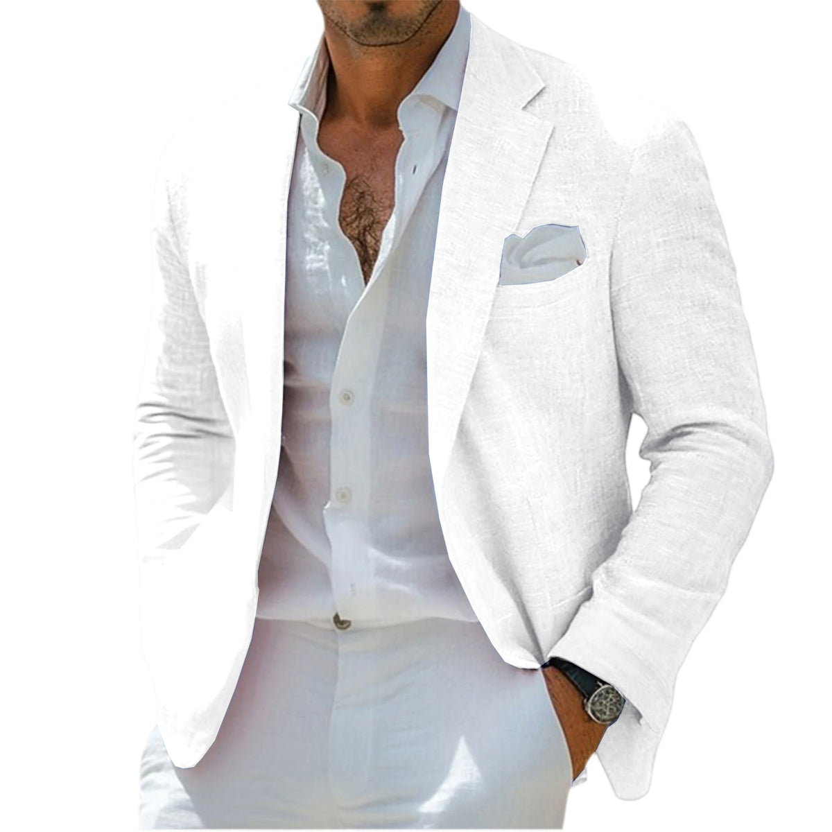 Blazer Lin Homme Coupe Ajustée – CLEVI Paris